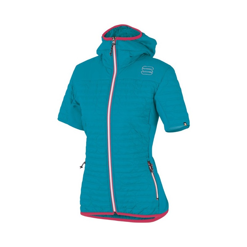 Oppvarming jakke Sportful Rythmo W Puffy kort-ermet turkis Oppvarming jakke Sportful Rythmo W Puffy kort-ermet turkis